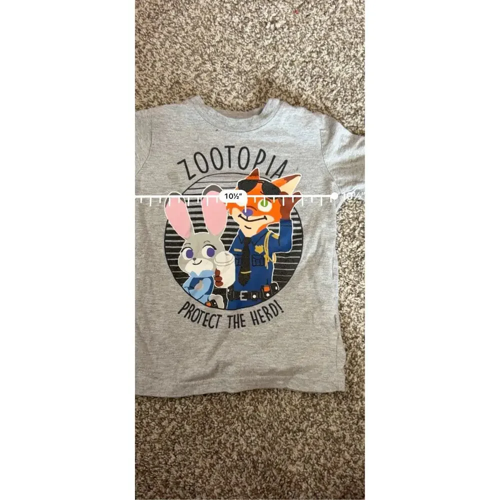 Disney Zootopia Toddler Shirt 2T Grey Judy Hopps Nick Wilde Carter's